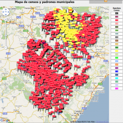 Mapa de censos volcados Mapa de censos volcados
