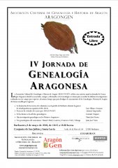 Cartel de la IV Jornada de Genealogía Aragonesa Cartel de la IV Jornada de Genealogía Aragonesa