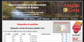Web pública del proyecto de censos de ARAGONGEN Web pública del proyecto de censos de ARAGONGEN